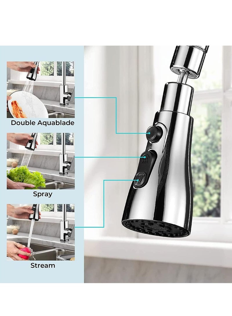 Universal Kitchen Faucet Tap Spray Head，360° Swivel Spout Faucet Extender 3 Modes - Image 4